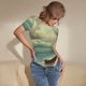 thumbnail image 3 of Balery Serene Coastal Blue Sky Body de cuello redondo de manga corta para mujer Tops de manga corta Tops básicos-X-Large, 3 of 7