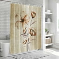 thumbnail image 5 of Polyester Fabric Brown Ombre Daisy Shower Curtain, Farmhouse Vintage Floral Botanical Waterproof Bathtub Curtain Bathroom Decor Set with Hooks 72 x 78 Inches, 5 of 6