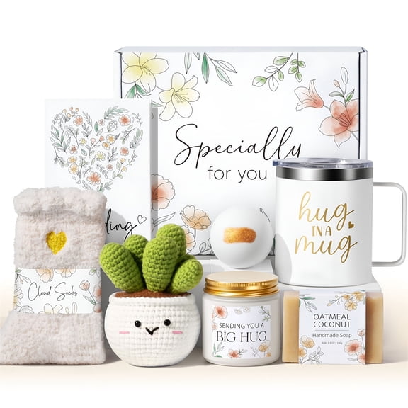 RAGUPEL Self Care Get Well Soon Gifts Basket for Women,8 Pcs Birthday Gifts Spa Care Package,Thinking of You Inspirational Sympathy Gift Basket,Christmas Gift for Mom Her Wife Best Friend Sister