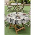 thumbnail image 4 of Outdoor Tablecloth with Umbrella Hole for Patio/Picnic/Party/Camping, Nautical Lighthouse Waterproof Table Cloth Round Cover Washable, Farmhouse Retro Ocean Ship Map (Dia 54"), 4 of 8