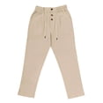 thumbnail image 5 of Lightweight Linen Jogger Pants for Men Elastic Drawstring Waist Wide Leg Pants with Pockets Cotton Linen Long Pants Loose Fit Summer Yoga Beach Casual Sweatpants,Brown XL, 5 of 5