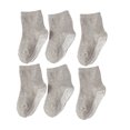 thumbnail image 1 of 6 Pcs Bas pour Enfants avec Bonne Élasticité Confortables à Porter Style Simple Bonne Fabrication Gris Moyen 10-12, 1 of 6