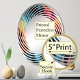 thumbnail image 3 of Designart "Chromatic Future Blend" Abstract Spiral Round Wall Mirror - Oval Printed Decorative Mirror - Multiple Color Options, 3 of 5