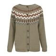 thumbnail image 5 of Womens Trendy Sweater Cardigans Ethnic Style Knitted Button Down Jackets Plus Size Fall Winter Long Sleeve Outwear (3XL, Khaki 01), 5 of 6