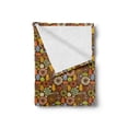 thumbnail image 2 of Autumn Soft Flannel Fleece Throw Blanket, Fall Season Colors with Flowers and Leaves Hand Drawn Doodle Nature Illustration, Cozy Plush for Indoor and Outdoor Use, 70" x 90", Multicolor, by Ambesonne, 2 of 5