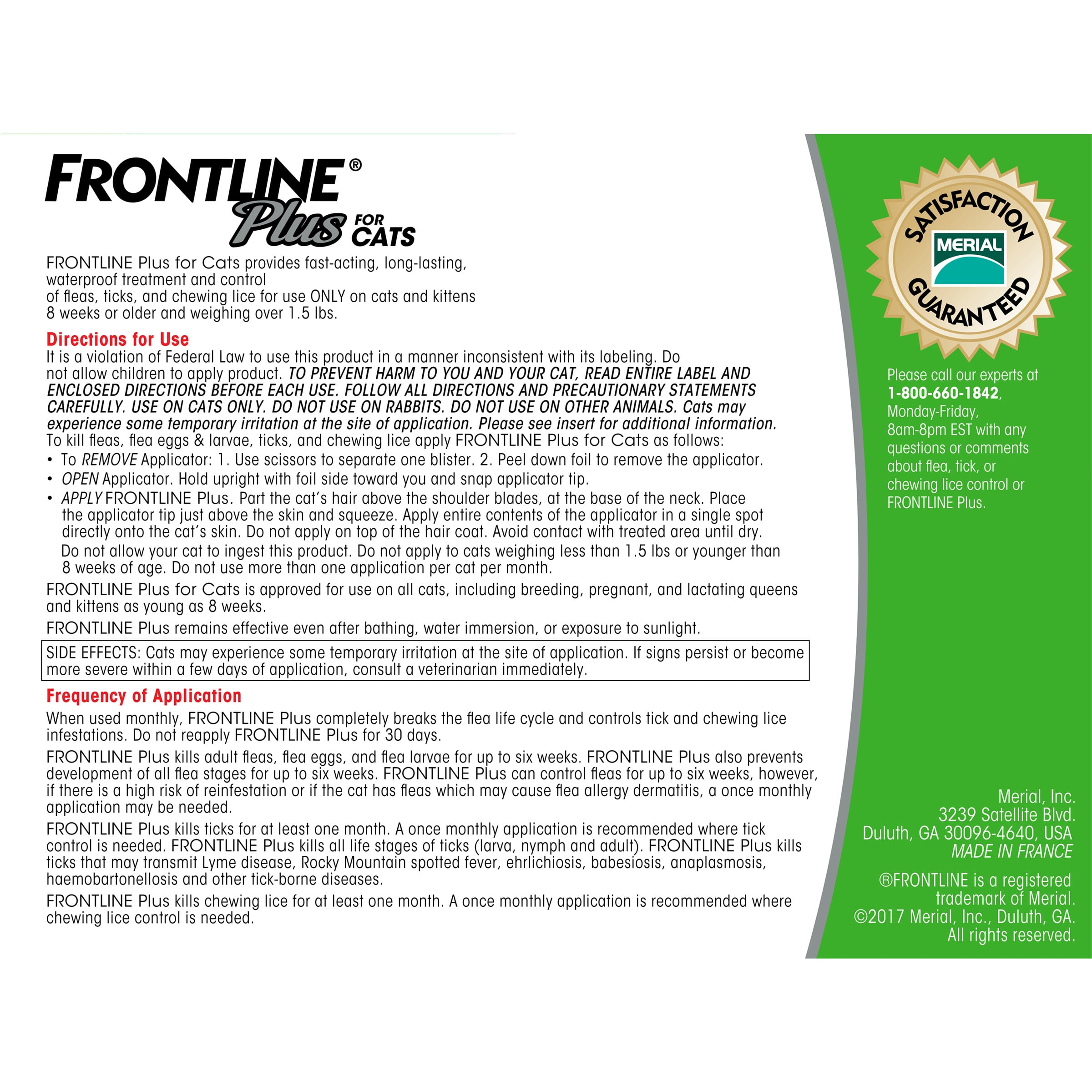 frontline plus for cats 8 doses