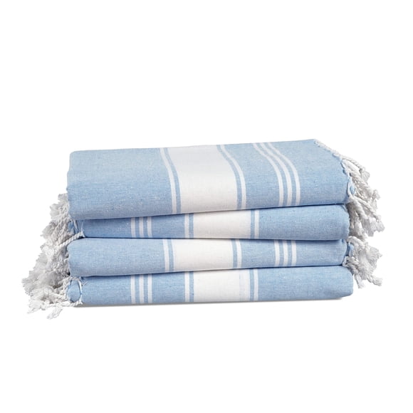 LANE LINEN 100% Cotton Beach Towel with Bag 4 Piece Towels Oversized 39\x71\" Pool Absorbent Extra Large Quick Dry Sand Travel Towel - Sky Blue"