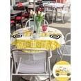 thumbnail image 5 of Outdoor Tablecloth with Umbrella Hole for Patio/Picnic/Party/Camping, Bee Truck Waterproof Table Cloth Round Cover Washable, Yellow Honey Daisy Floral Patterned Plaid (Dia 60"), 5 of 8