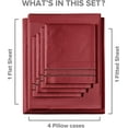 thumbnail image 3 of CGK Linens 6-Piece Breathable and Cooling Sheet Set With Extra Matching Pillowcases - California King Size Bed Sheets Fits 8"-16" Mattresses, Burgundy, 3 of 7