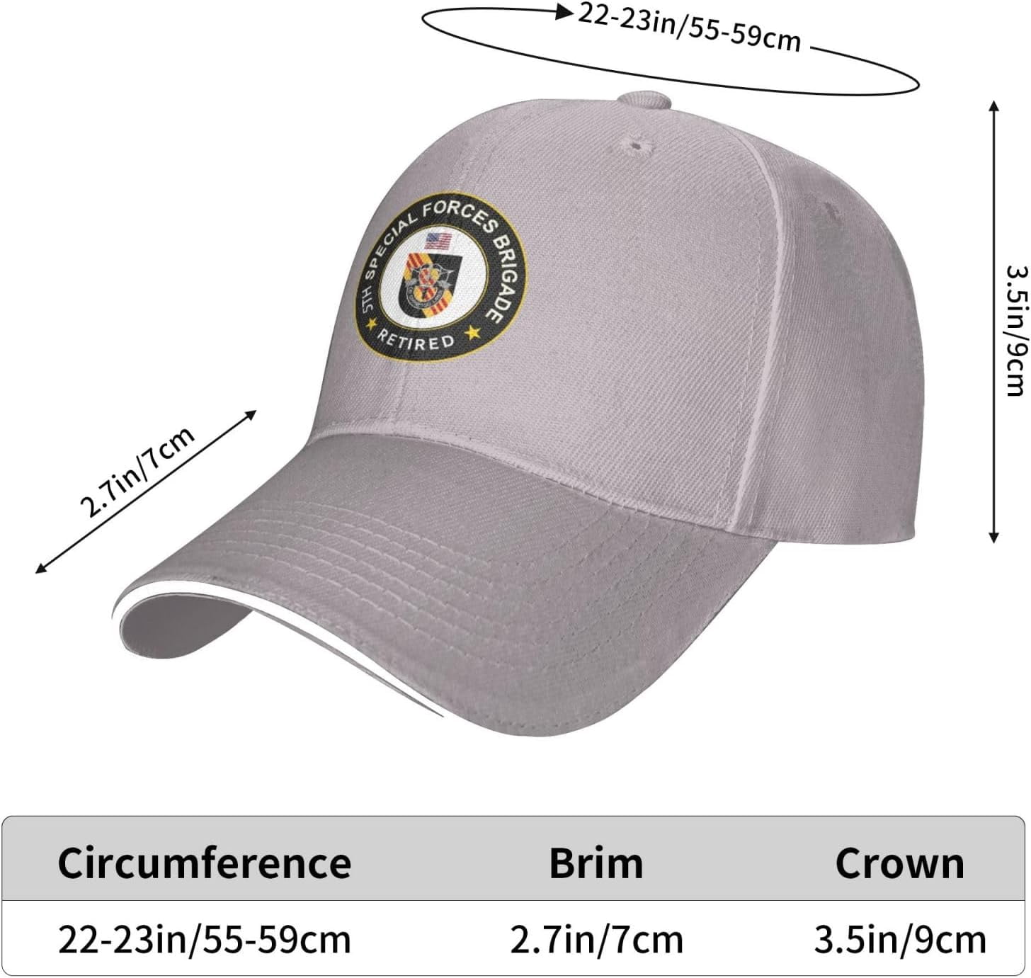 US Army 5th Special Forces Group Retired Baseball Cap Casquette