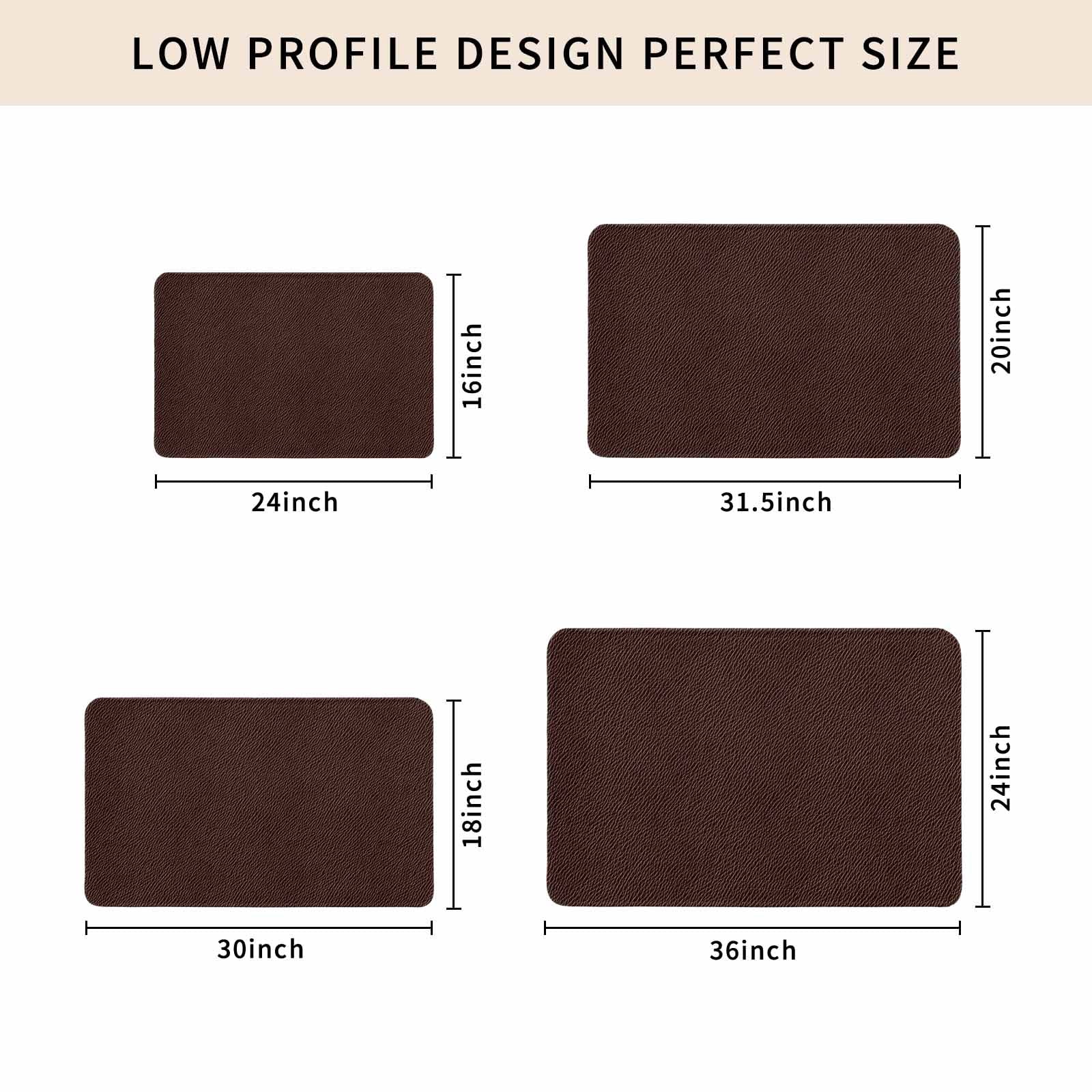Solid Brown Doormat Outdoor Entrance 24"x36", Vintage Minimalism Abstract Denim Pattern Absorb Moisture Dirt Door Mats, Non-Slip Rubber Backing Floor Mats Indoor, Low-Profile Front Door Rugs