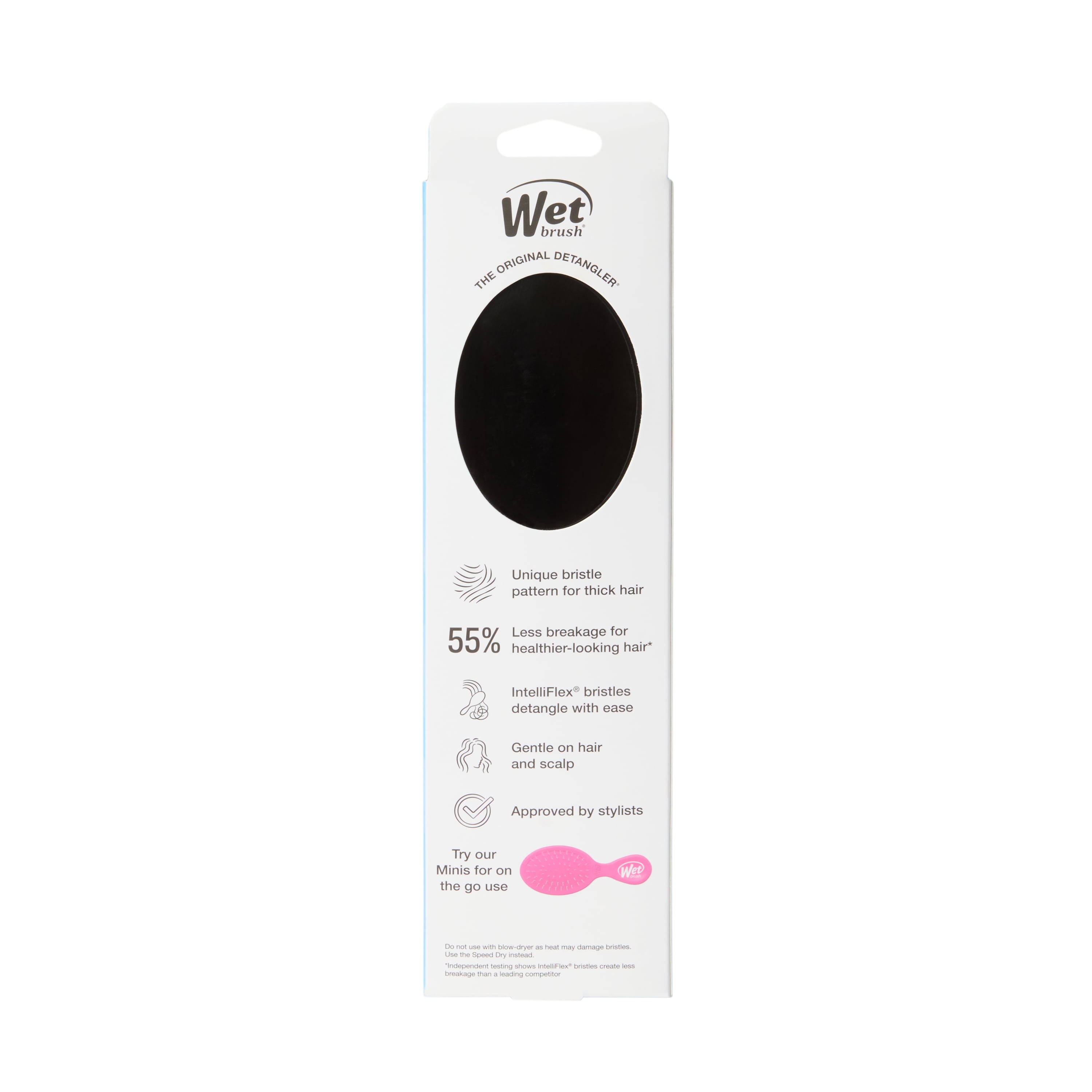Wet Brush Original Detangler Hair Brush, For Thick, Coarse, Curly, Long Hair, Jet Black