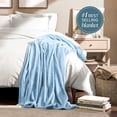 thumbnail image 4 of Bare Home Microplush Fleece Blanket - 300 GSM - Fuzzy Microfleece - Soft & Plush - King, Light Blue, 4 of 10