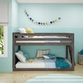 thumbnail image 2 of Max & Lily Solid Wood Twin over Twin Low Bunk Bed with Ladder on End For Kids, Clay, 2 of 13