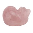 thumbnail image 3 of NFTIGB Crystal Sleeping Cat Stone 1.42 inches / 3.6 cm Cute Statue Office Desk Decoration Pink, 3 of 5