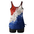 thumbnail image 5 of Tankini Swimsuits for Women Loose Comfortable Conservative Two Piece 2024 Summer Independence Day Bathing Suits Tummy Control Flowy Swimwear Floral Print Tank Top with Boyshorts, 5 of 6