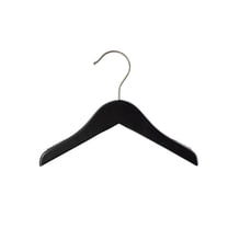 NAHANCO Wooden Baby/Infant Hangers, 10" - Low Gloss Black, 25/CTN