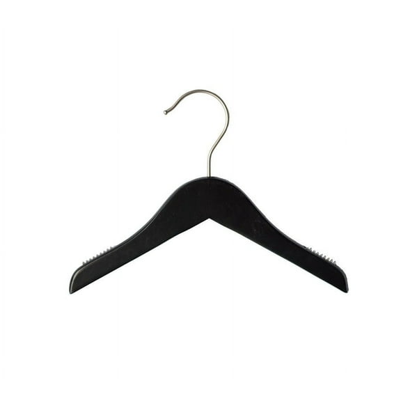 NAHANCO Wooden Baby/Infant Hangers, 10" - Low Gloss Black, 25/CTN