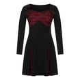 thumbnail image 4 of Vestidos de fiesta de empalme de malla de cuello cuadrado de manga larga con calavera de Halloween para mujer Fridja  yut7231, 4 of 8