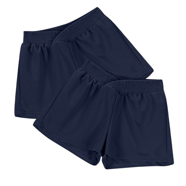 Plebaso 2 Pack Womens Sports Shorts Casual Elastic V Waist Running Shorts Solid Color Comfy Lounge Shorts