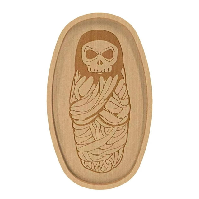 Halloween Wooden Serving Tray Durable Food Platter For Kitchen And Living Room Holiday Themed Baking Tray Design