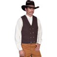 thumbnail image 3 of Scully RW150-WAL-S Rangewear 100 Percent Cotton Mens Double Breasted Canvas Vest - Walnut- Small, 3 of 3