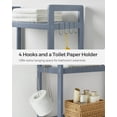 thumbnail image 3 of SONGMICS Over-The-Toilet Storage Bathroom Organizer Toilet Rack with Adjustable Shelf, Gray UBTS001G01, 3 of 5