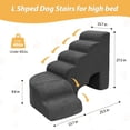 thumbnail image 4 of Dog Stairs for High Beds, 6 Steps Soft Foam Pet Stairs for Bed 27-30 inches, L Shaped Dog Steps, Non-Slip Sturdy Pet Stairs, 30D Foam Doggie Ramp for Small/Large Dogs/Old Cats, 4 of 14