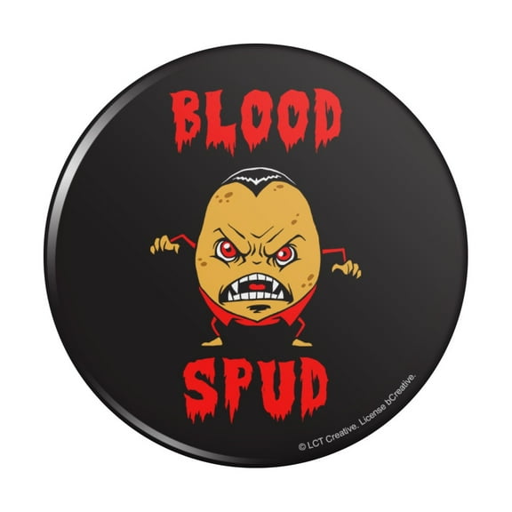 Blood Spud Vampire Potato Funny Humor Pinback Button Pin