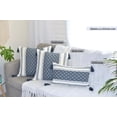 thumbnail image 4 of Funda de almohada lumbar decorativa con borlas, 12 x 20 pulgadas, azul marino/crema Funda de almohada tejida rústica de estilo rústico, 4 of 5
