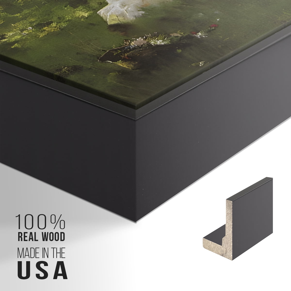 Vintage Landscape-CCXLV By Wexford Home Framed in Black Wood Gallery Wrapped Canvas 17 in. x 25 in.
