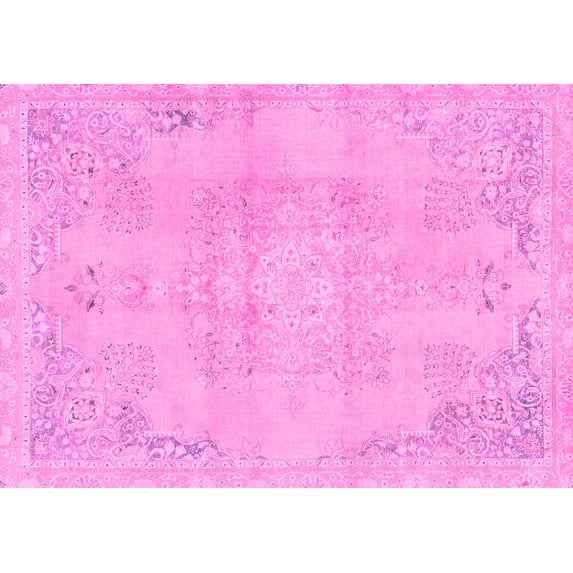 Ahgly Company Indoor Rectangle Abstract Pink Modern Area Rugs, 2' x 3'