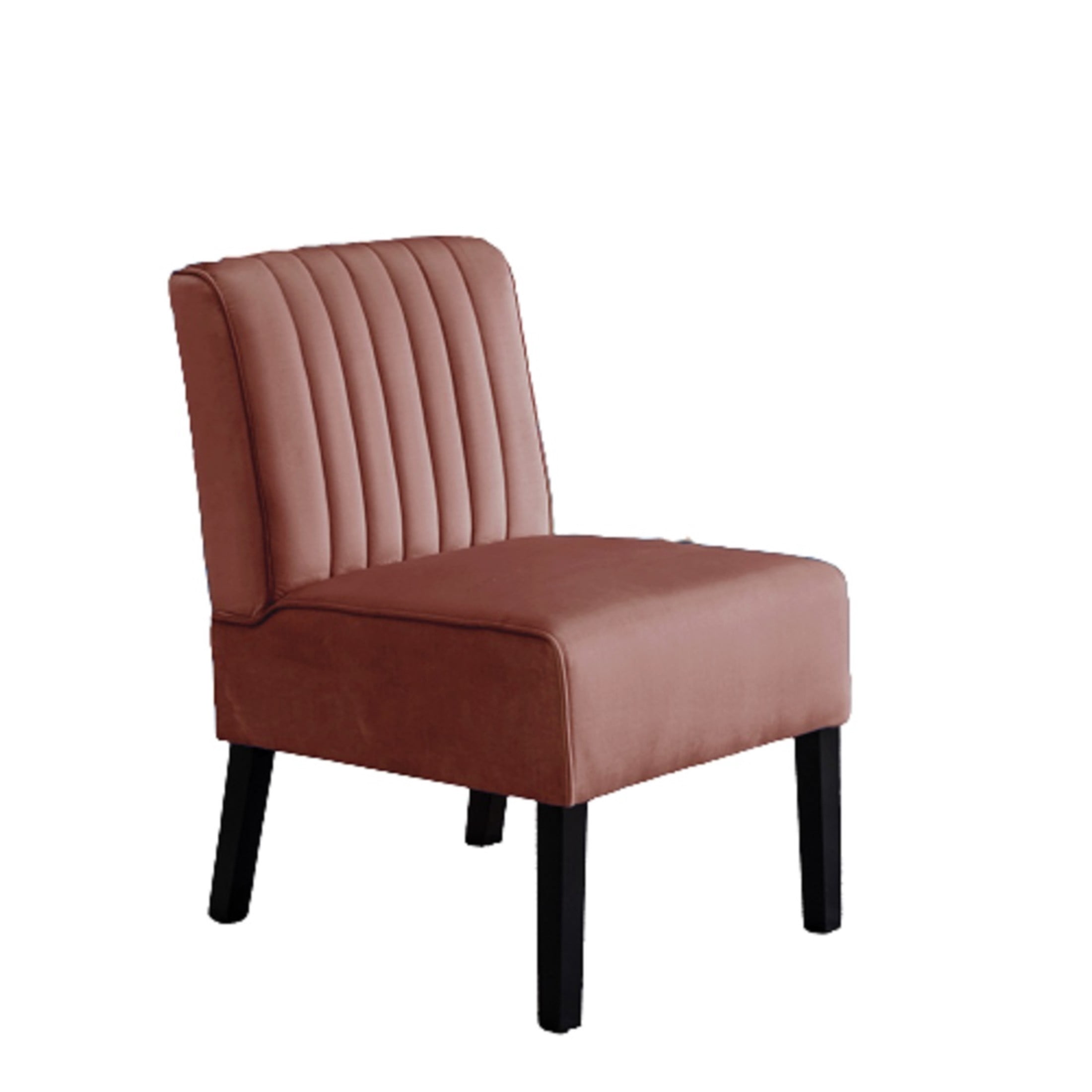 GDF Studio 29.5" Mid-Century Modern Accent Chairs Set of 2 with Channel Tufted Velvet Upholstery, Rose