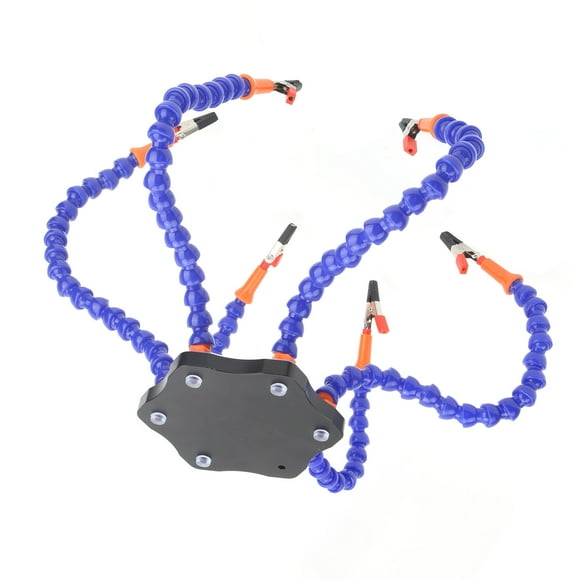 6-Arm Soldering Station, Flexible Welding Table Assembly 6-Arm Clamp Aluminum Alloy Soldering Station Clamp  For Jewelry Making For Laboratory Workbenches