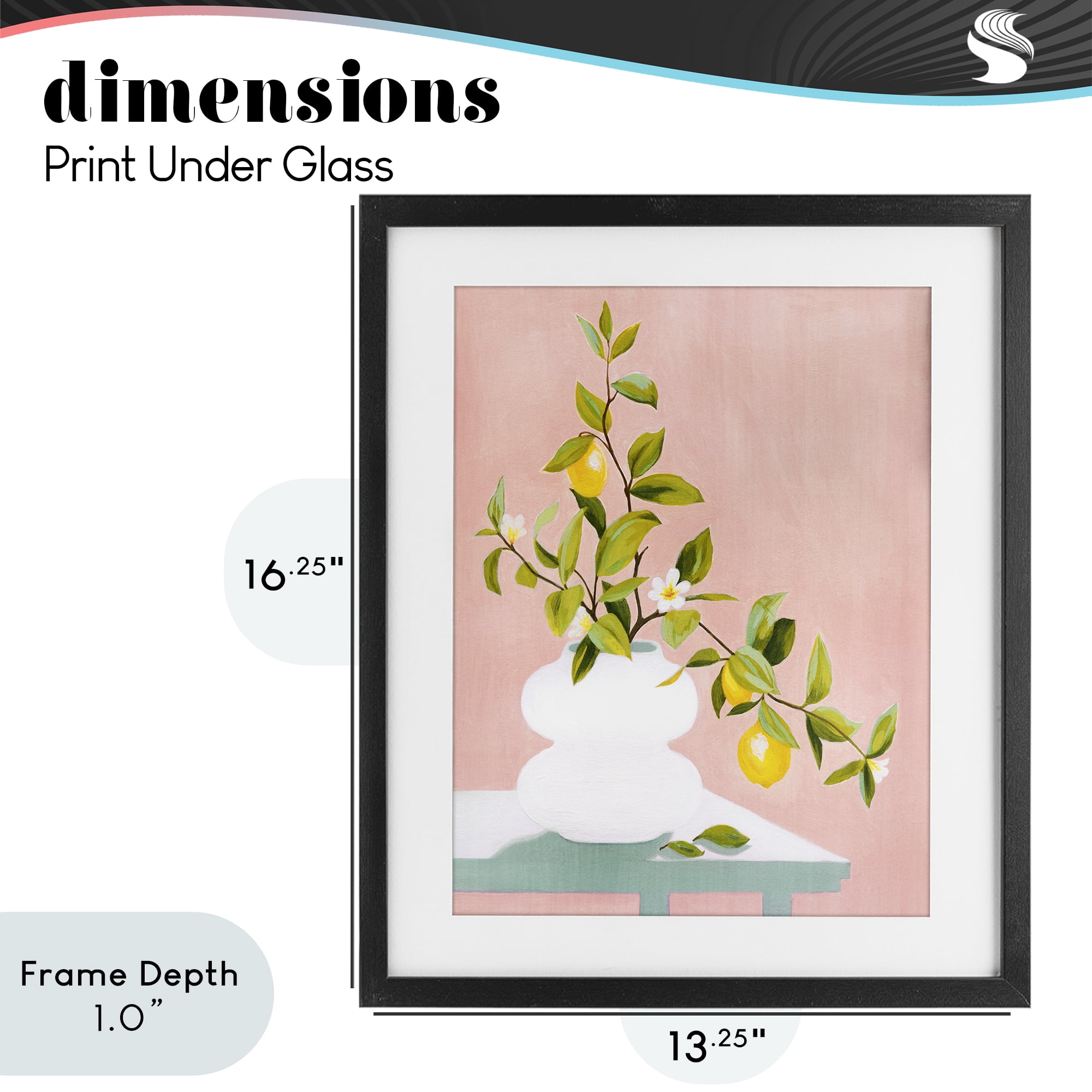 Stupell Industries Afternoon Limoncello Plant Black Framed Print Under Glass, design by Grace Popp