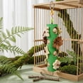 thumbnail image 4 of Natural Wood Parrot Chew Toy with Pinecones, Wooden Blocks Hanging Toy for Large Medium Birds, Boredom Relief Foraging Toy, African Grey Macaw Accessories, 4 of 6