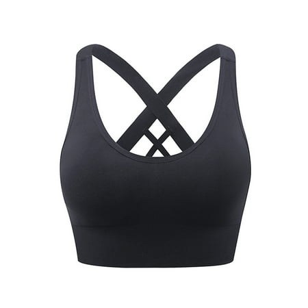 

Sports Bra For Women Padded Medium Support Strappy Bras Seamless Yoga Exercise Athletic Bras