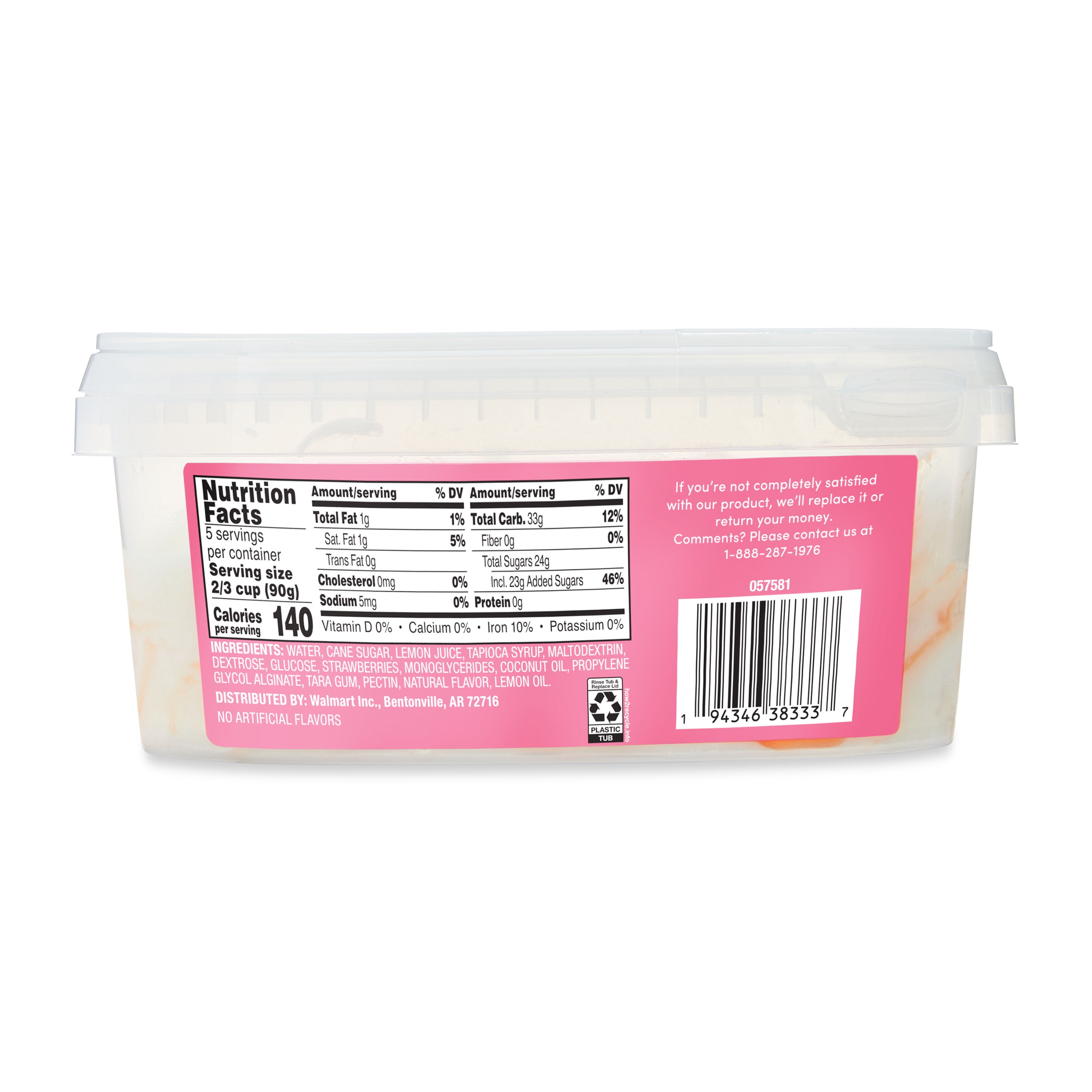 bettergoods Dairy-Free Lemon Strawberry Sorbet, 30 fl oz (Frozen)