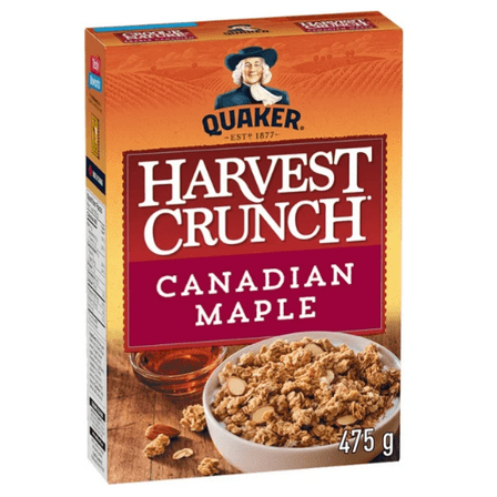Quaker Harvest Crunch Canadian Maple Granola Cereal, 475g