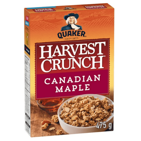 Quaker Harvest Crunch Canadian Maple Granola Cereal, 475g