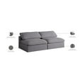 thumbnail image 2 of Meridian Furniture Serene Deluxe Gray Linen Fabric Modular Armless Sofa, 2 of 5