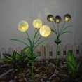 thumbnail image 3 of Lámpara LED solar de diente de león, luz de jardín, decoración de paisaje de patio al aire libre (púrpura), 3 of 8