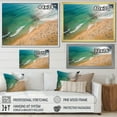 thumbnail image 4 of Designart "Aerial View Green Coastal Waves III" Beach Framed Wall Art - Coastal Beige Beach & Ocean Living Room Framed Canvas Art, 4 of 6
