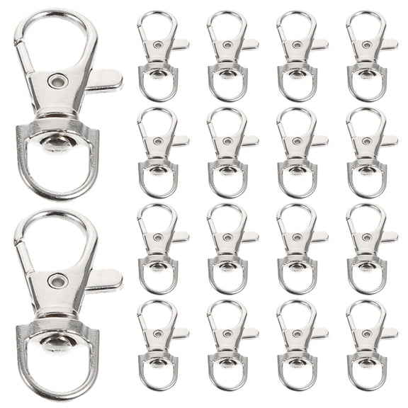 LOLIPPYY 20Pcs Metal Bird Plated Silver Sturdy Snap Hooks Pet Cage Safety Locks