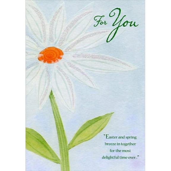 Designer Greetings Single White Flower Easter Card