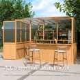 thumbnail image 4 of AECOJOY 6x10 FT Wood Greenhouse For Outdoor,Heavy Duty Lean-to Walk-in Greenhouse with Polycarbonate Panels,Openable Vent and Lockable Door,Backyard Garden, 4 of 13