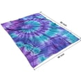 thumbnail image 4 of Purple Blue Tie Dye Spiral Pattern Blanket,Comfortable Soft Flannel Throw Blanket,All Season,Warm Lightweight Blankets for Sofa Bed Couch Living Room Chair,60"x80", 4 of 4
