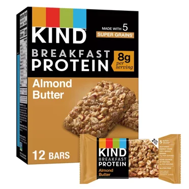 KIND Gluten Free Breakfast Protein Bars Almond Butter 6 Packs Pack of 4