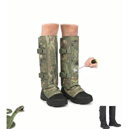 Snake-Resistant Outdoor Leg Gaiters Adjustable Waterproof Snake Guard Gaiters for Men & Women Abrasion-Resistant Lower Leg Protection for Hunting Hiking and Outdoor Work