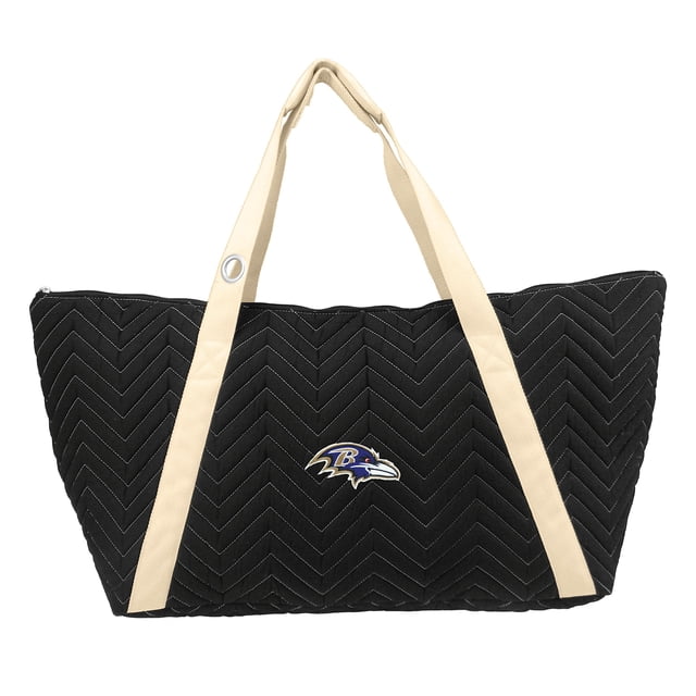 Littlearth Unisex-Adult NFL Baltimore Ravens Chev-Stitch Weekender Duffle Bag, Team Color, 14" x 28" x 9"